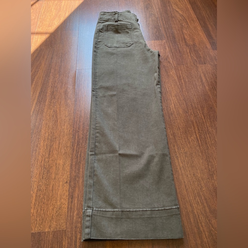 Women's Olive Wide-Leg Pants